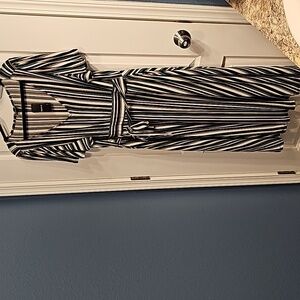 Torrid Dress midi crepe stripe green black white NEW 2x